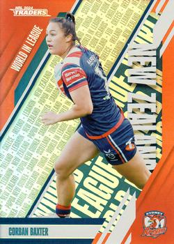 2024 NRL Traders Titanium - World In League Parallel #WLP47 Corban Baxter Front